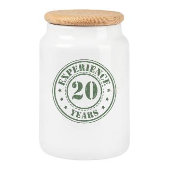 20 birthday 20 years of experience - Cookie Jar with Wooden Lid - white - Front