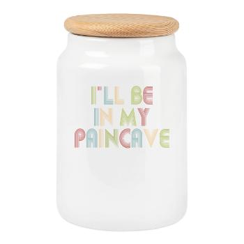Je serai dans mon triathlon Paincave - Boîte à biscuits avec couvercle en bois - blanc - Devant