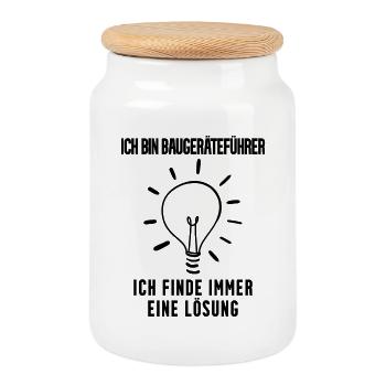 Baugeräteführer - Keksdose mit Holzdeckel - Weiß - Vorne