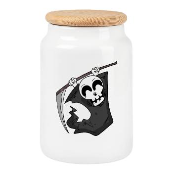 Grim Reaper is pleased - Cookie Jar with Wooden Lid - white - Front
