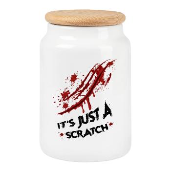 Just a scratch - Cookie Jar with Wooden Lid - white - Front