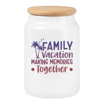 Family Vacation Making Memories Together - Keksdose mit Holzdeckel - Weiß - Vorne