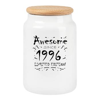 1996 - Born 1996 - Cookie Jar with Wooden Lid - white - Front