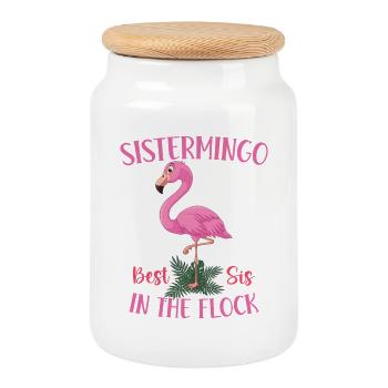 Best Sis In The Flock Sistermingo - Keksdose mit Holzdeckel - Weiß - Vorne