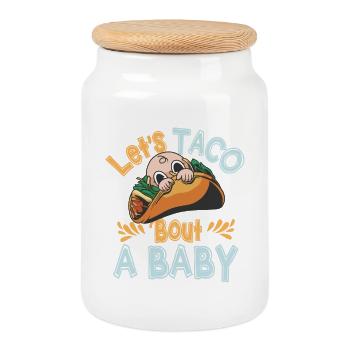 Let’s Taco Bout A Party Taco Birthday - Boîte à biscuits avec couvercle en bois - blanc - Devant