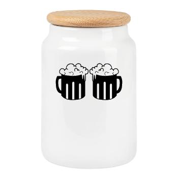 Bière Bières Alcool - Boîte à biscuits avec couvercle en bois - blanc - Devant