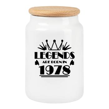 1978 - Born 1978 - Cookie Jar with Wooden Lid - white - Front