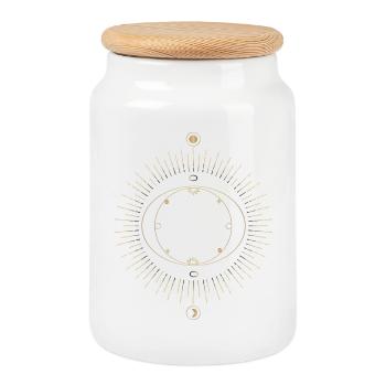 Conception du circuit de l’anneau solaire - Boîte à biscuits avec couvercle en bois - blanc - Devant