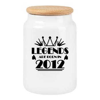 2012 - Class of 2012 - Cookie Jar with Wooden Lid - white - Front
