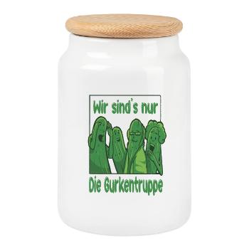 Gurkentruppe Verlierer Gruppe Club Team Mannschaft - Keksdose mit Holzdeckel - Weiß - Vorne