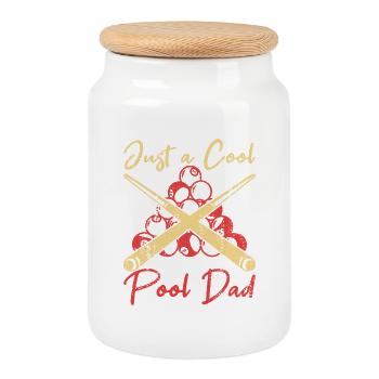 Billard Papa - Keksdose mit Holzdeckel - Weiß - Vorne