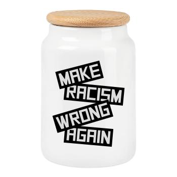 Rendre le racisme répréhensible - Boîte à biscuits avec couvercle en bois - blanc - Devant