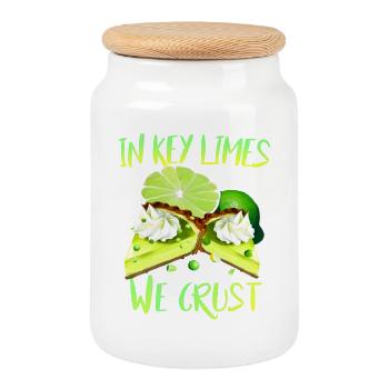 Amateurs de gâteaux au citron vert et boulangers - Boîte à biscuits avec couvercle en bois - blanc - Devant