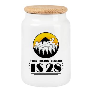 28th birthday mountains 28 years old mountain hiking - Cookie Jar with Wooden Lid - white - Front