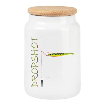 DropShot 1 - Boîte à biscuits avec couvercle en bois - blanc - Devant