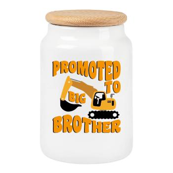Zum großen Bruder befördert Going To Be A Big Brother - Keksdose mit Holzdeckel - Weiß - Vorne