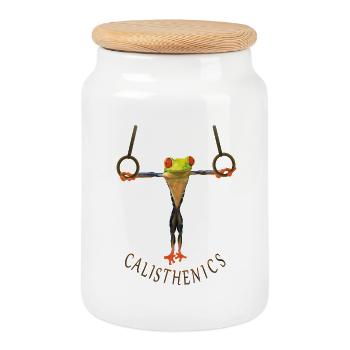Calisthenics - Keksdose mit Holzdeckel - Weiß - Vorne