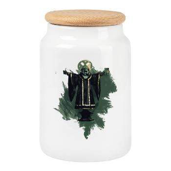 Munich retro look stylish - Cookie Jar with Wooden Lid - white - Front