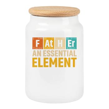 Père Un élément essentiel Période Fête des Pères - Boîte à biscuits avec couvercle en bois - blanc - Devant