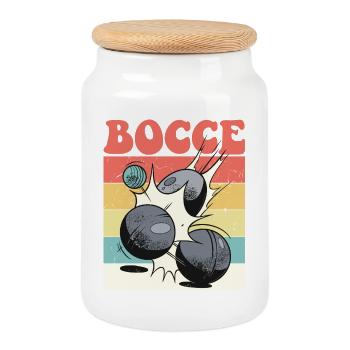 Bocce Spruch Bocce Ball mit Jack Bocci Game Bocce - Keksdose mit Holzdeckel - Weiß - Vorne