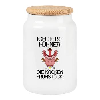 Landwirt Landwirte Huhn Hühner Spruch - Keksdose mit Holzdeckel - Weiß - Vorne