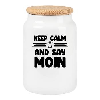 Mer du Nord - Boîte à biscuits avec couvercle en bois - blanc - Devant