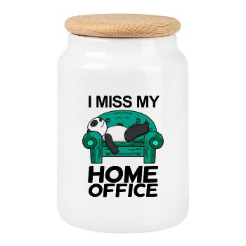 Home Office Vermissen Humor Lustig - Keksdose mit Holzdeckel - Weiß - Vorne