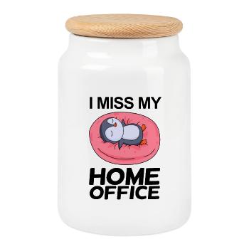 Home Office Vermissen Humor Lustig - Keksdose mit Holzdeckel - Weiß - Vorne