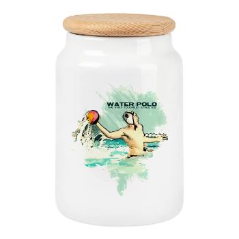 Water polo - The toughest athletes - Cookie Jar with Wooden Lid - white - Front