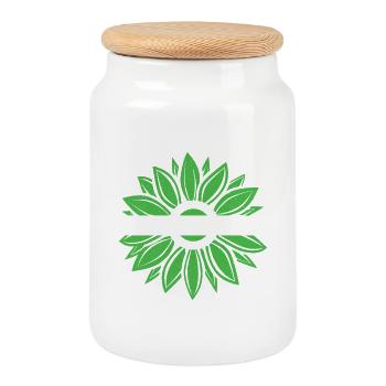 Sensibilisation au cancer des canaux biliaires Tournesol - Boîte à biscuits avec couvercle en bois - blanc - Devant