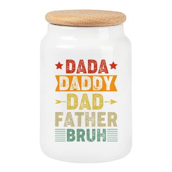 Santa Claus Text Style Design - Cookie Jar with Wooden Lid - white - Front