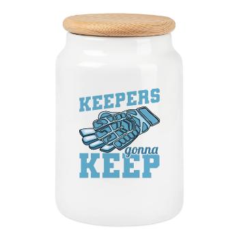 Keepers Gonna Keep - Keksdose mit Holzdeckel - Weiß - Vorne
