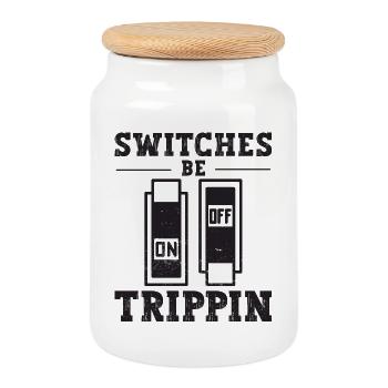 Interrupteurs Be Trippin Électriciens et électriciens - Boîte à biscuits avec couvercle en bois - blanc - Devant