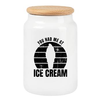 Tu m’as eu à la crème glacée - Boîte à biscuits avec couvercle en bois - blanc - Devant