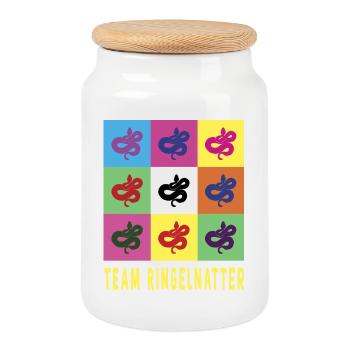 Team Ringelnatter - Keksdose mit Holzdeckel - Weiß - Vorne