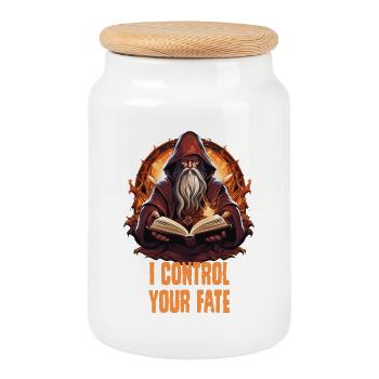 Maître de jeu – I Control Your Fate RPG - Boîte à biscuits avec couvercle en bois - blanc - Devant