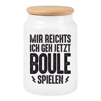 Mir reichts ich geh jetzt Boule spielen Petanque - Keksdose mit Holzdeckel - Weiß - Vorne