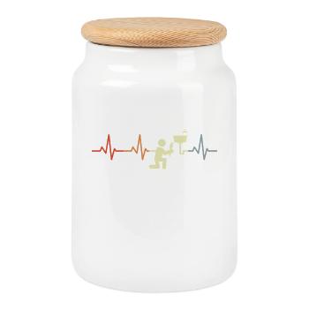 Plumber Pulse Line - Cookie Jar with Wooden Lid - white - Front
