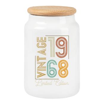 Vintage 1968 Limited Edition Aged to Perfection - Boîte à biscuits avec couvercle en bois - blanc - Devant