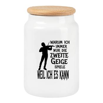 Zweite Geige Violine Klassik Orchester Musiker - Keksdose mit Holzdeckel - Weiß - Vorne