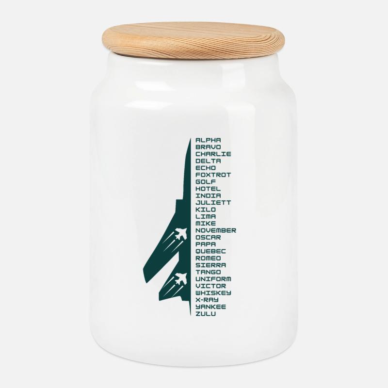 Buchstabieralphabet - Keksdose mit Holzdeckel - Weiß