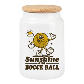 Sunshine And Bocce Ball mit Jack Bocci Game Bocce - Keksdose mit Holzdeckel - Weiß - Vorne