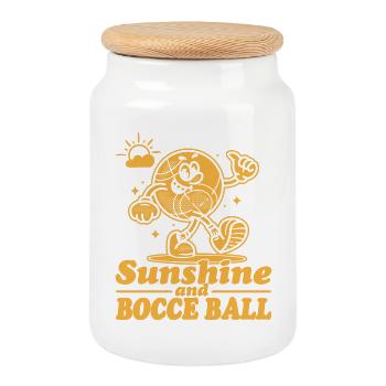 Sunshine And Bocce Ball mit Jack Bocci Game Bocce - Keksdose mit Holzdeckel - Weiß - Vorne