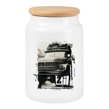 ZIL 131 DDR - Keksdose mit Holzdeckel - Weiß - Vorne