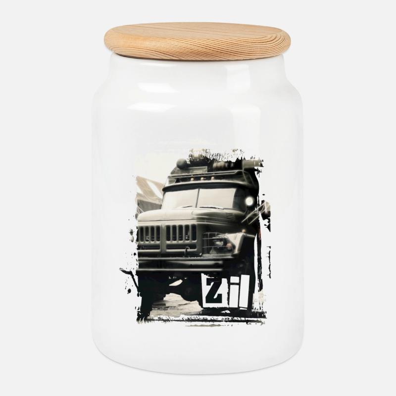 ZIL 131 DDR - Keksdose mit Holzdeckel - Weiß