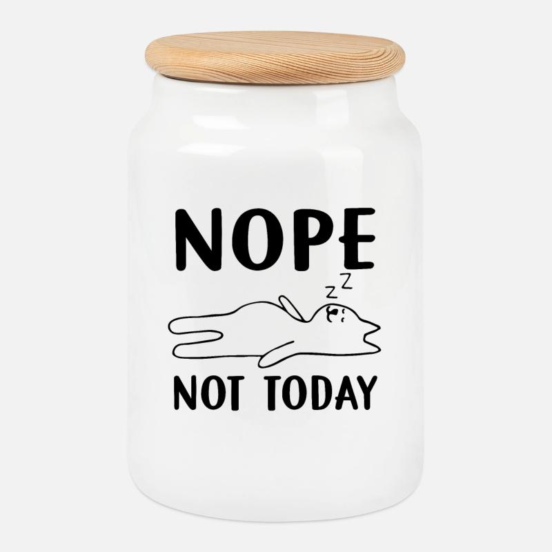 Nope not today - Keksdose mit Holzdeckel - Weiß