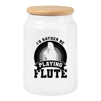 Blague de joueur de flûte - Boîte à biscuits avec couvercle en bois - blanc - Devant
