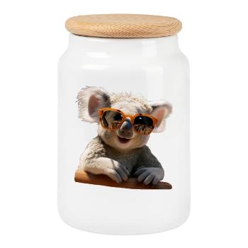 Koala Australien Koalas Koalabär Süßer Koala Bär - Keksdose mit Holzdeckel - Weiß - Vorne