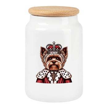 Yorkshire Terrier König - Keksdose mit Holzdeckel - Weiß - Vorne