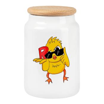 Pension Pensioner Funny Pun - Cookie Jar with Wooden Lid - white - Front